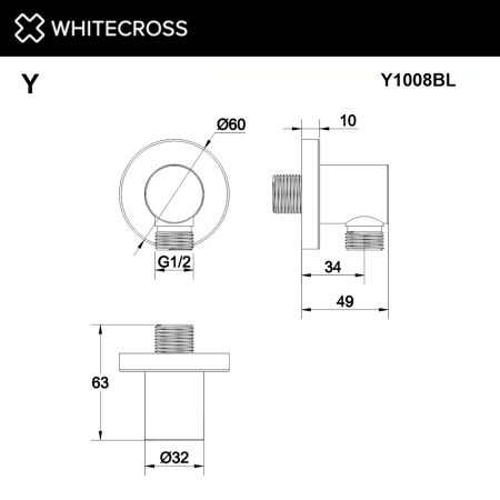 Шланговое подключение WHITECROSS Y Y1008BL черный матовый