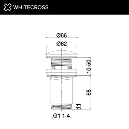 Донный клапан WHITECROSS A706NIB никель брашированный