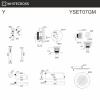 Душевой комплект с изливом и тропическим душем WHITECROSS Y YSET07GM графит