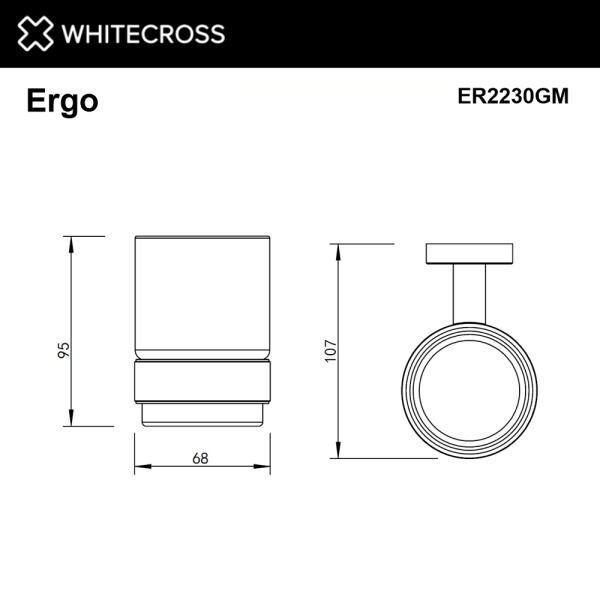 Стакан для ванной WHITECROSS Ergo ER2230GM графит
