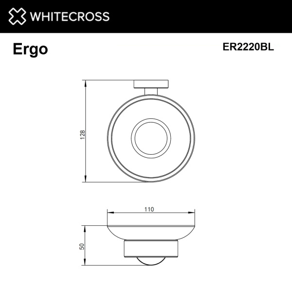 Мыльница WHITECROSS Ergo ER2220BL черный матовый