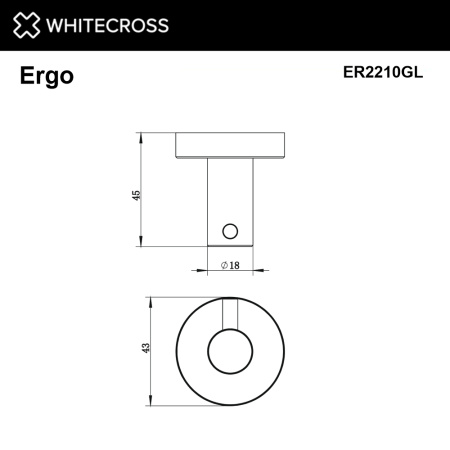 Крючок WHITECROSS Ergo ER2210GL золото гленцевое