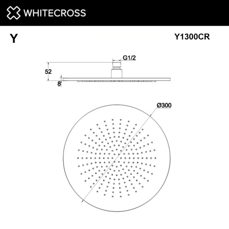 Верхний душ WHITECROSS Y Y1300CR хром