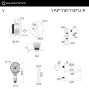 Душевой комплект с изливом WHITECROSS Y YSET06TOPGLB золото брашированное