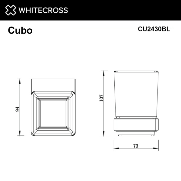 Стакан для ванной WHITECROSS Cubo CU2430BL черный матовый