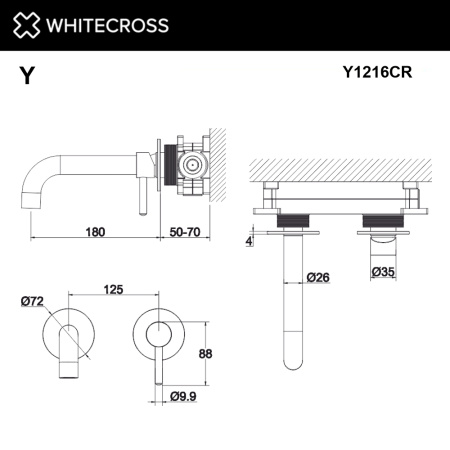 Смеситель для раковины WHITECROSS Y Y1216CR хром