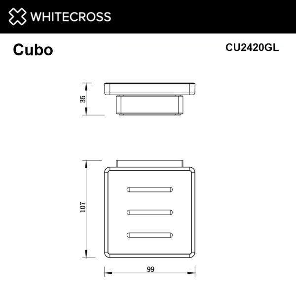 Мыльница WHITECROSS Cubo CU2420GL золото гленцевое