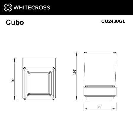 Стакан для ванной WHITECROSS Cubo CU2430GL золото гленцевое