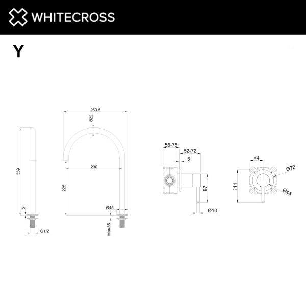 Смеситель для раковины WHITECROSS Y Y1219NIB никель брашированный
