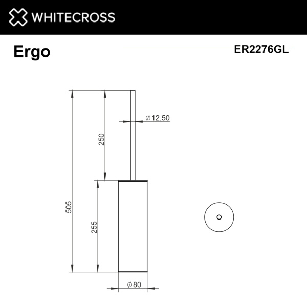 Ершик для унитаза WHITECROSS Ergo ER2276GL золото гленцевое