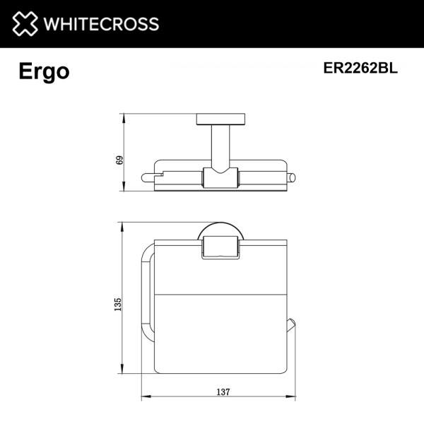 Держатель туалетной бумаги WHITECROSS Ergo ER2262BL черный матовый
