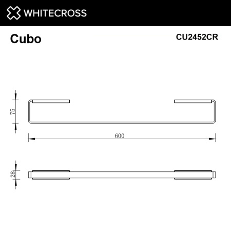 Полотенцедержатель WHITECROSS Cubo CU2452CR хром