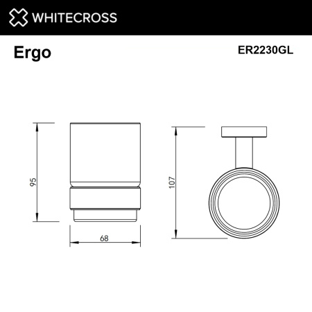 Стакан для ванной WHITECROSS Ergo ER2230GL золото гленцевое
