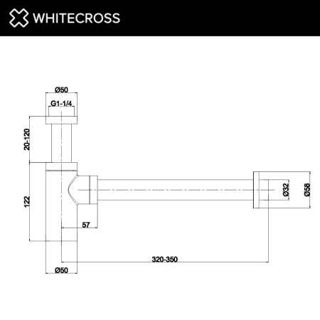 Сифон для раковины WHITECROSS A186GLB золото брашированное