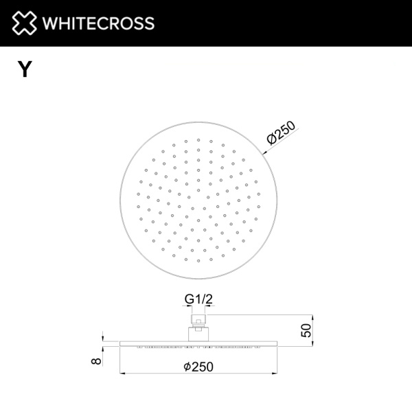 Верхний душ WHITECROSS Y Y1301CPB медь брашированная